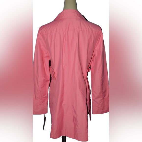 CITY UNLTD NEW $179 NWT M MEDIUM PINK TRENCH COAT JACKET DOUBLE BREASTED PEACOAT - Picture 4 of 8